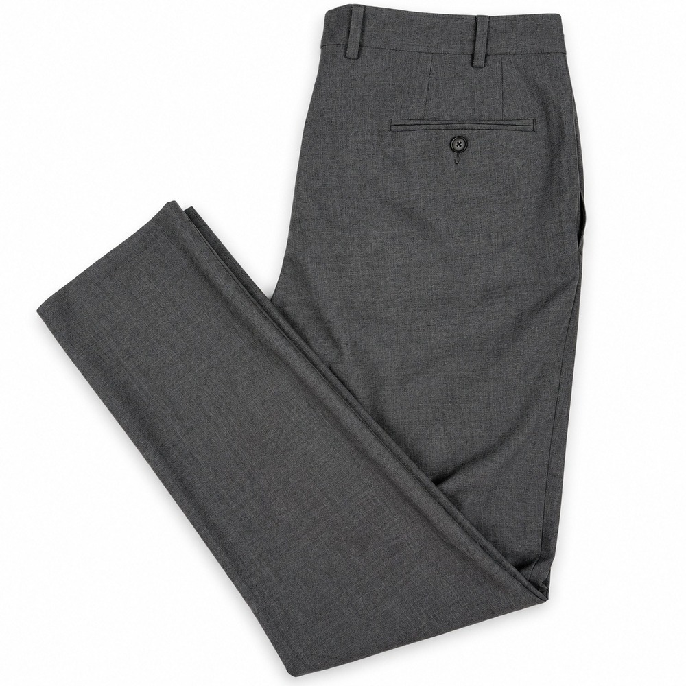 DKNY Dress Pants Mens 36x32 Gray Stretch Flat Front Trousers Business Casual
